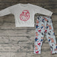 Baby Kids Toddler Long Sleeves Christmas Santa Shirt Deer Pants Outfit Clothes Set