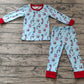 Baby Boy Long Sleeves Dr Reading  Shirt Pants Blue Pajamas Clothes Set