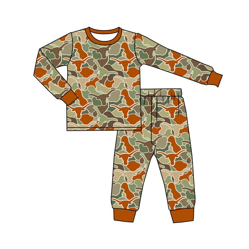 Preorder Baby Boy Long Sleeves Camo Shirt Pants Pajamas Clothes Set