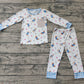 Baby Boy Long Sleeves Easter Rabbit Pocket Shirt Pants Pajamas Clothes Set