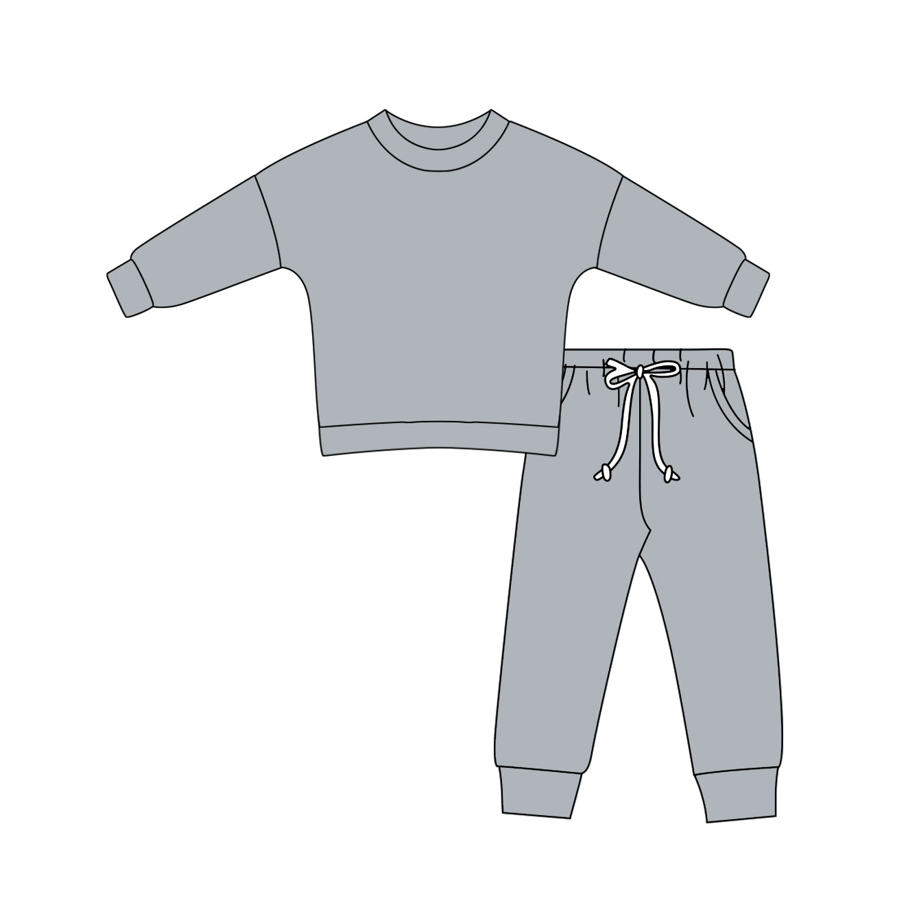Preorder Baby Boy Long Sleeves Grey Cotton Shirt Pants Clothes Set