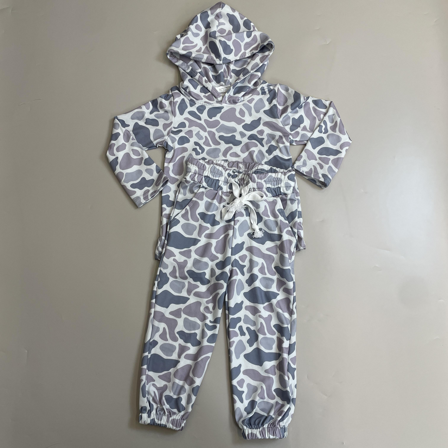 Baby Boy Long Sleeves Grey Camo Hoodie Pullover Shirt Jogger Pants Clothes Set RTS