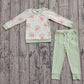 Baby Boy Long Sleeves Stripes Santa Shirt Pockets Green Pants Christmas Set RTS