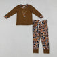 Sibling Baby Boys Embroidery Deer Dogs Ducks Shirt Pants Hunting Clothes Camo Sets RTS