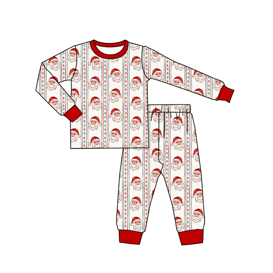 ( Moq 5 ) Preorder Baby Boy Long Sleeves Santa Shirt Pants Christmas Pajamas Clothes Set