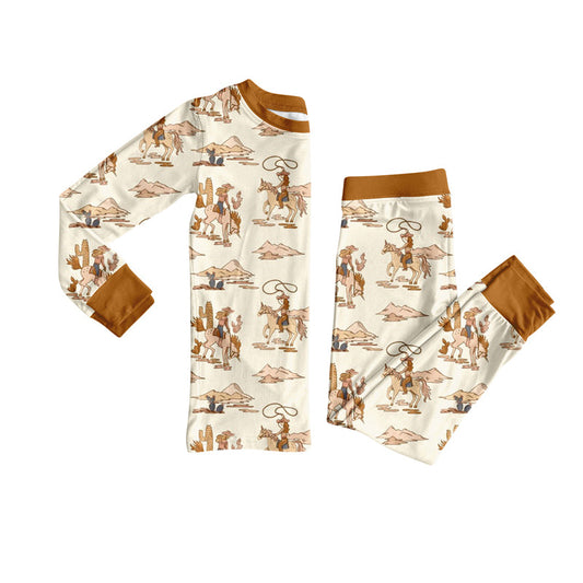 ( Moq 5 ) Preorder Baby Boy Long Sleeves Western Rodeo Shirt Pants Pajamas Set Clothes