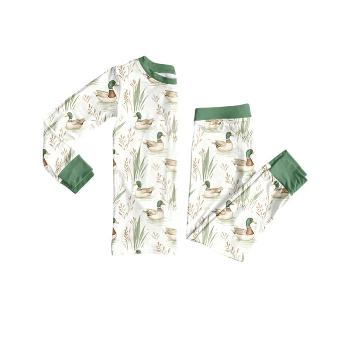 ( Moq 5 ) Preorder Baby Boy Toddler Long Sleeves Ducks Shirt Pants Pajamas Set
