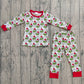 Baby Boy Long Sleeves Green Faces Lights Christmas Shirt Pants Pajamas Set RTS