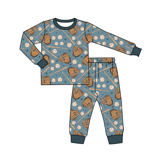 ( Moq 5 ) Preorder Baby Boy Long Sleeves Shirt Pants Baseball Pajamas Set