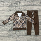 Boys Kids Long Sleeves Deer Camo Zipper Pullover Pockets Pants Clothes Set RTS