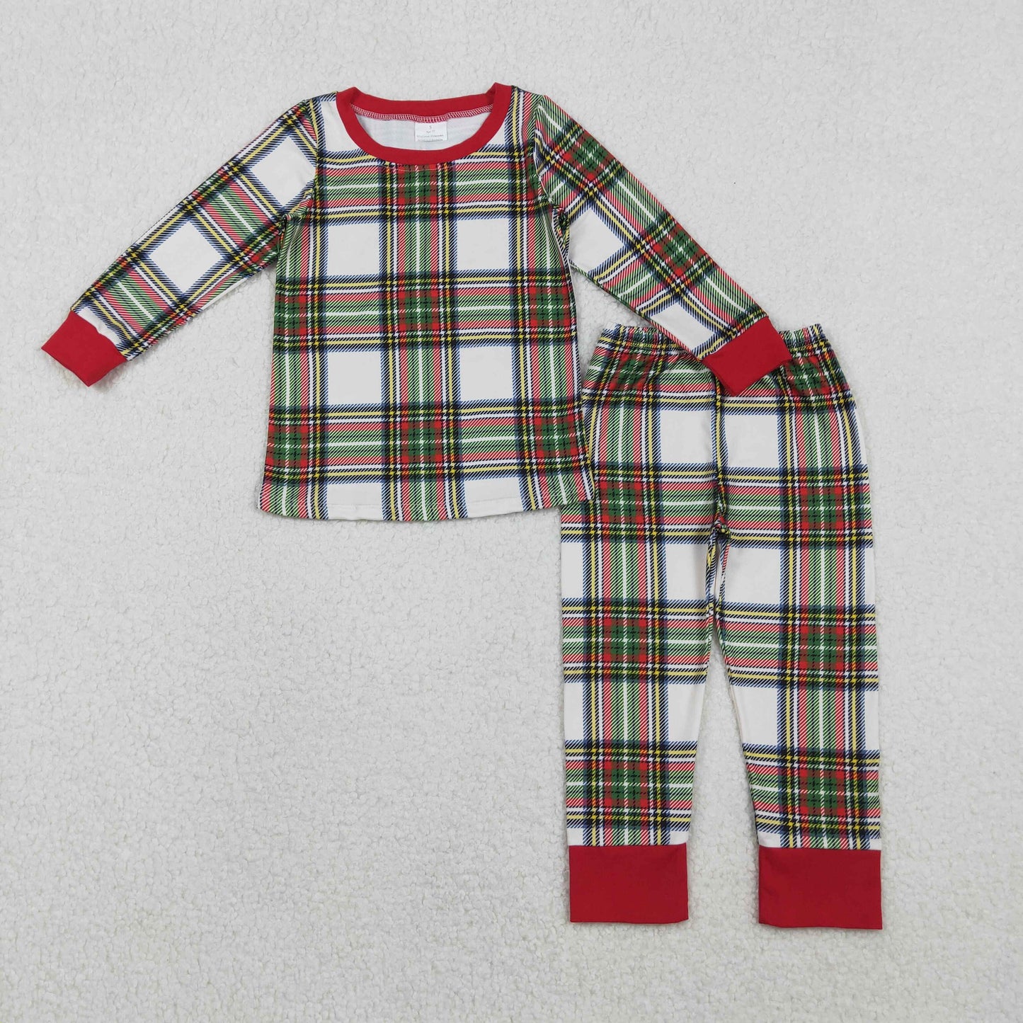 Sibling Boys Girls Kids Christmas Long Sleeves Plaid Shirt Pants Pajamas Clothes Set RTS