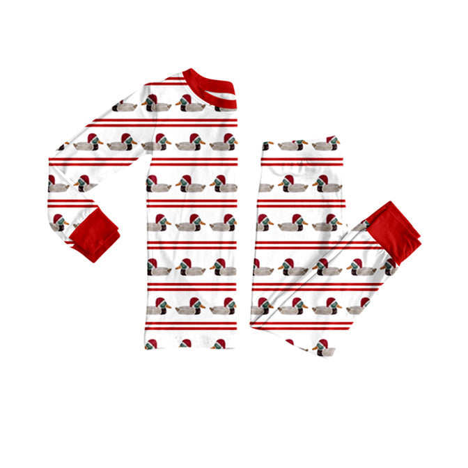 ( Moq 5 ) Preorder Toddler Kids Long Sleeves Ducks Shirt Pants Christmas Pajamas Clothes Set