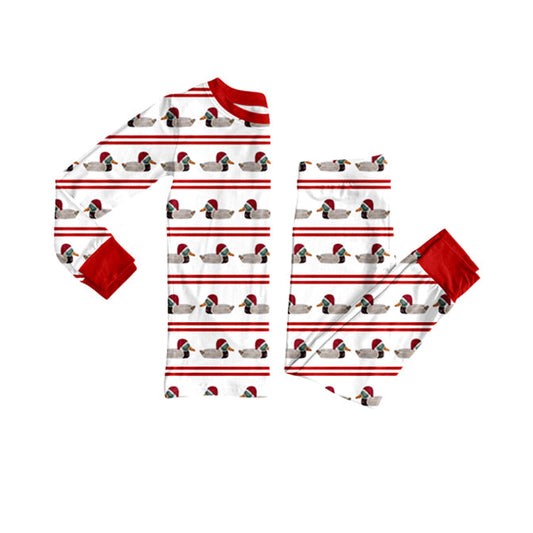 ( Moq 5 ) Preorder Toddler Kids Long Sleeves Ducks Shirt Pants Christmas Pajamas Clothes Set