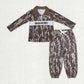 Sibling Baby Boys Kids Embroidery Mama's Boy Ducks Dogs Camo Zipper Hunting Clothes Set RTS