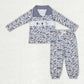 Sibling Baby Boys Kids Embroidery Mama's Boy Ducks Dogs Camo Zipper Hunting Clothes Set RTS