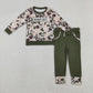 Sibling Baby Boys Kids Long Sleeves Embroidery Mama's Boy Camo Shirt Pockets Pants Sets RTS