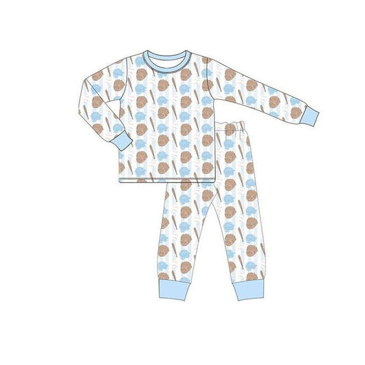 ( Moq 5 ) Preorder Baby Boys Long Sleeves Baseball Shirt Pants Pajamas Clothes Outfit