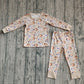 Baby Boys Kids Long Sleeves Smile Baseball Shirt Pants Pajamas Set RTS