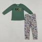 Sibling Baby Boys Kids Long Sleeves Embroidery Ducks Dogs Shirts Pants Hunting Clothes Sets RTS