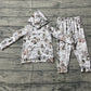 Baby Boys Kids Long Sleeves Leaves Pocket Hoodie Shirt Pants Clothes Set RTS