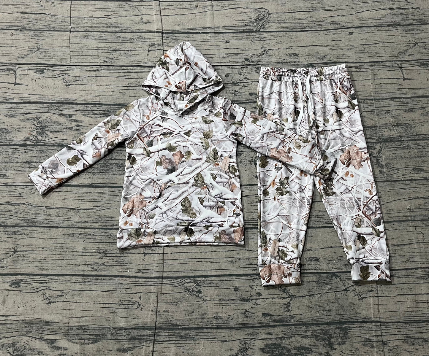 Baby Boys Kids Long Sleeves Leaves Pocket Hoodie Shirt Pants Clothes Set RTS