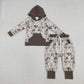 Sibling Baby Boys Kids Long Sleeves Camo Hoodie Hoodie Pullovers Pockets Pants Sets Hunting Clothes RTS