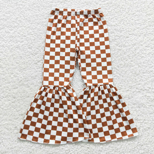 P0204 Baby Girl Checkered Bell Bottom Pants