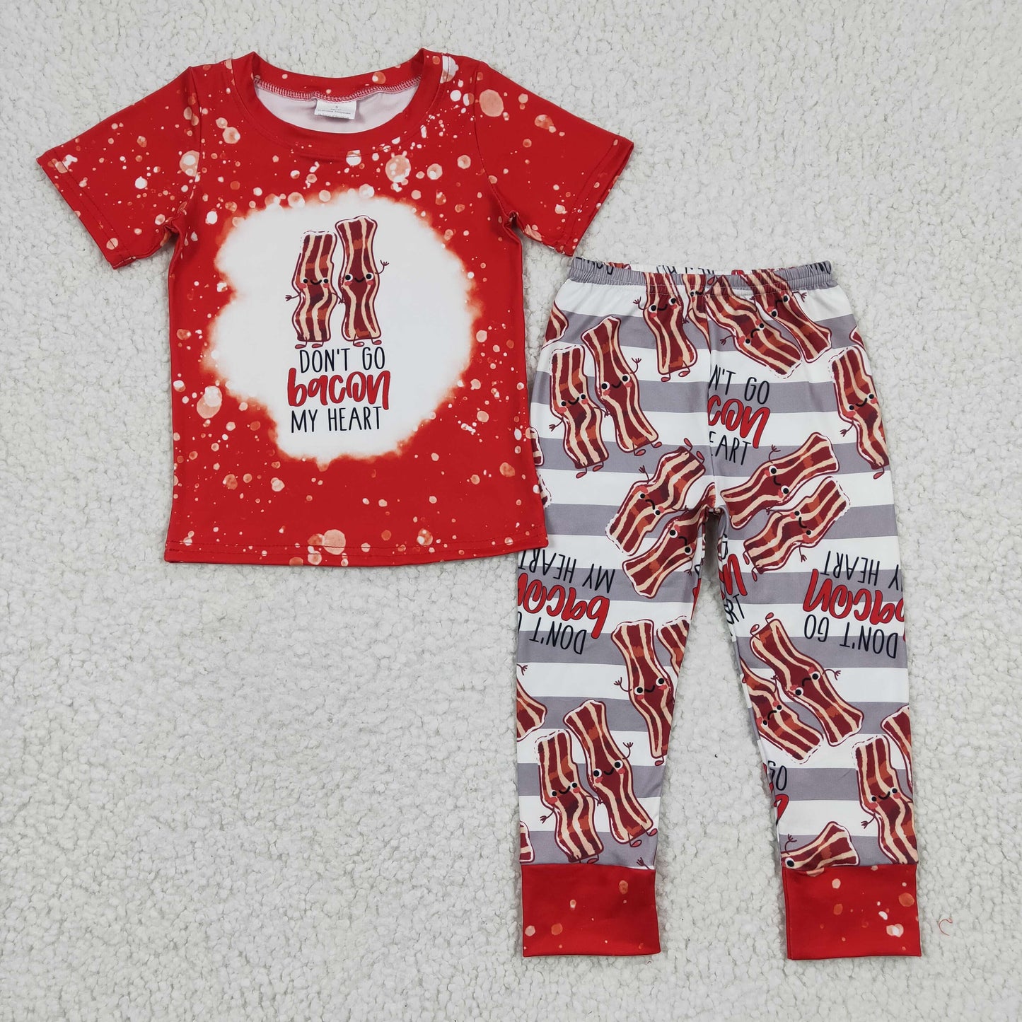 Promotion Baby Boy Short Sleeves Red Shirt Pants Outfit