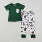 Baby Boy Kids Short Sleeves Dinosaurs Shirt Pants Sibling Brother Clothes Set