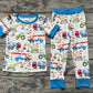 Baby Boy Construction Shirt Pants Pajamas Set