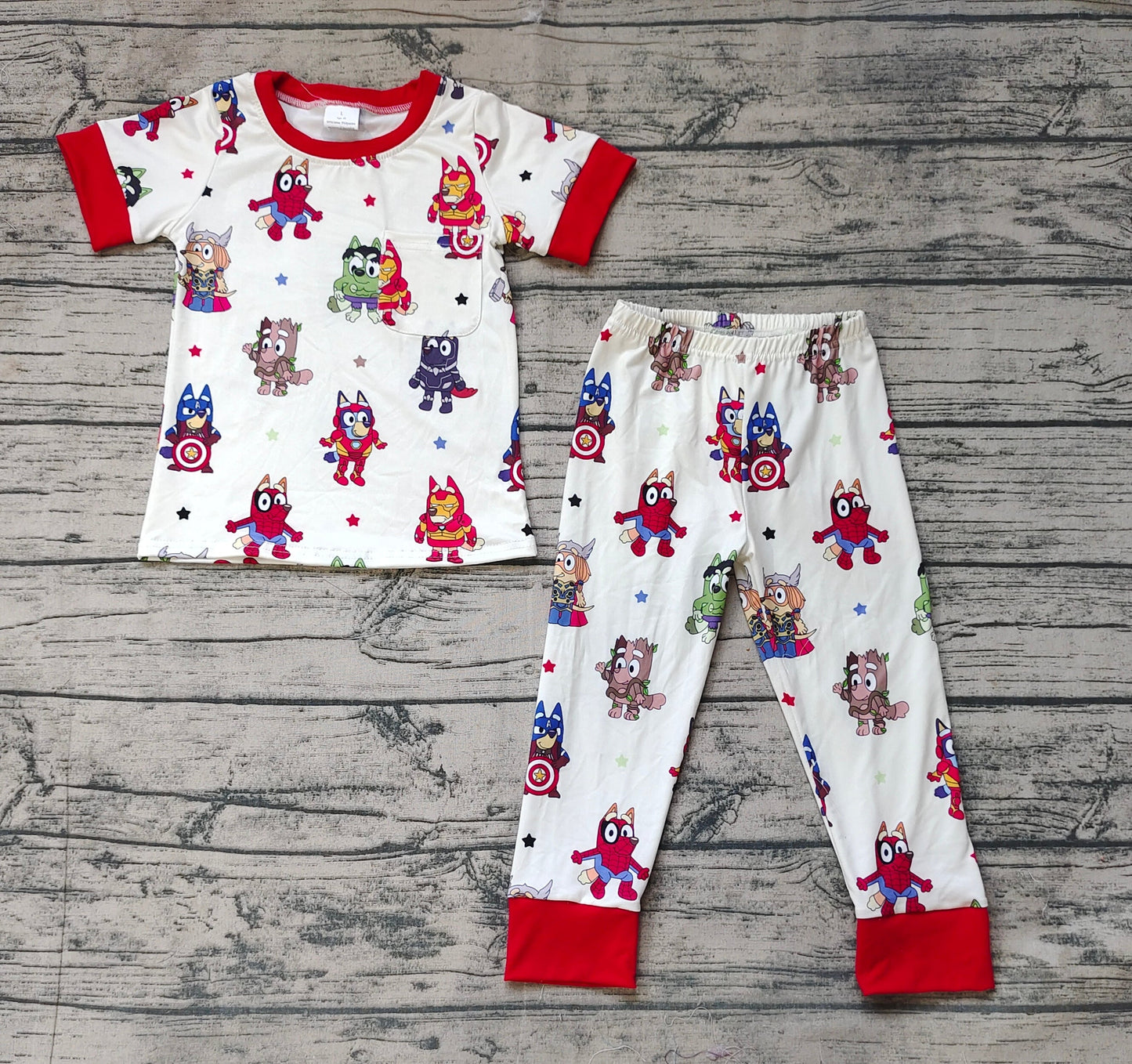 Baby Boy Short Sleeves Dogs Shirt Pants Pajamas Set