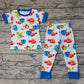 Baby Boy Short Sleeves Fish Turtle Shirt Pants Pajamas Set