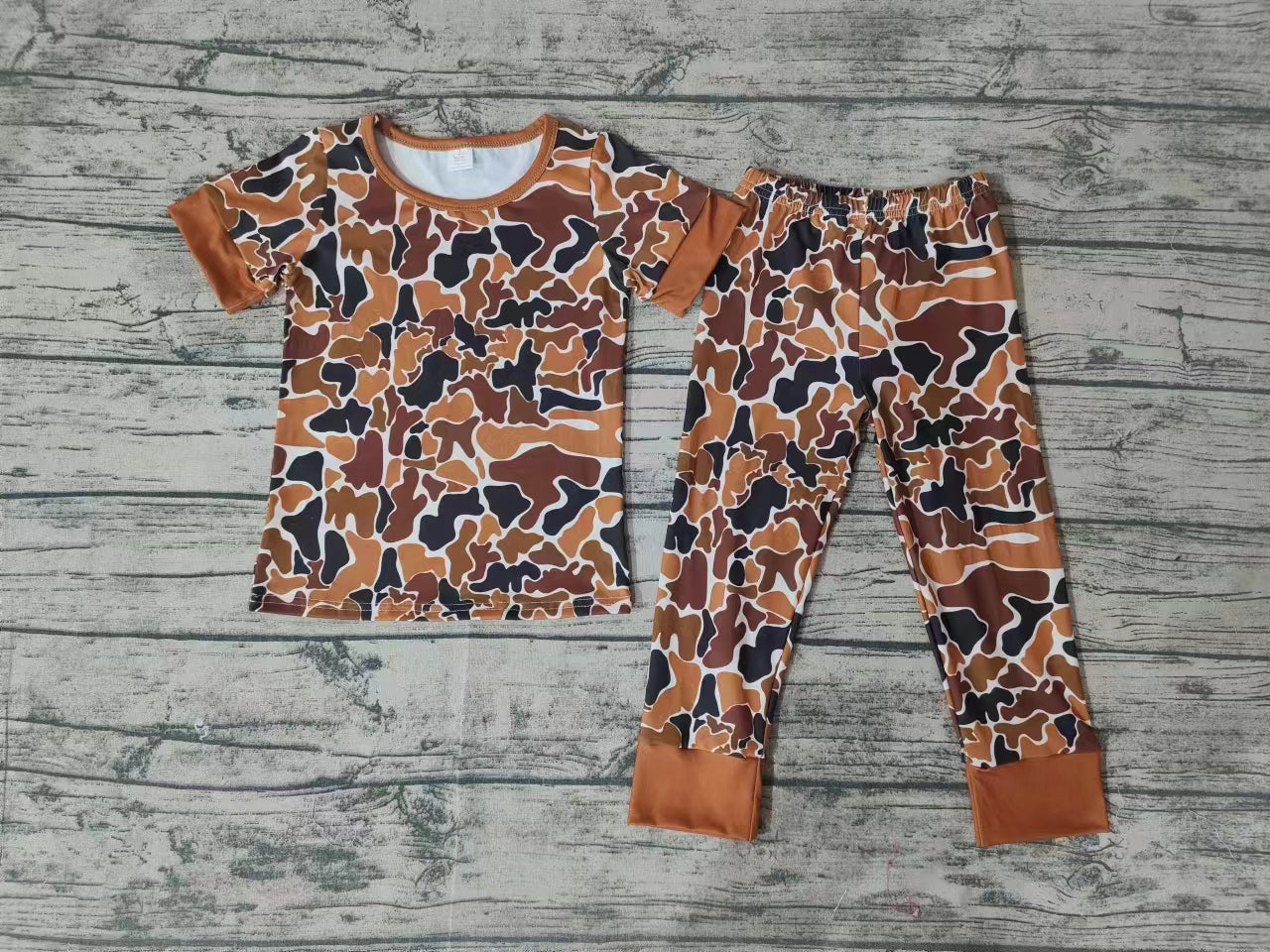 Baby Boy Short Sleeves Camo Shirt Pants Pajamas Set