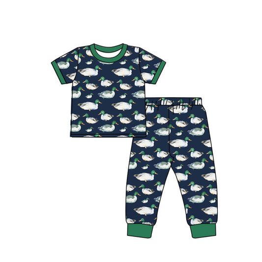 Pre-order Baby Boys Green Ducks Shirt Pants Pajamas Clothes Sets