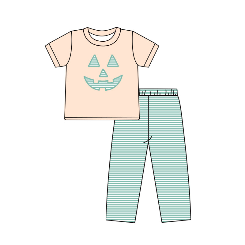 Pre-order Baby Boy Halloween Smile Shirt Green Pants Set
