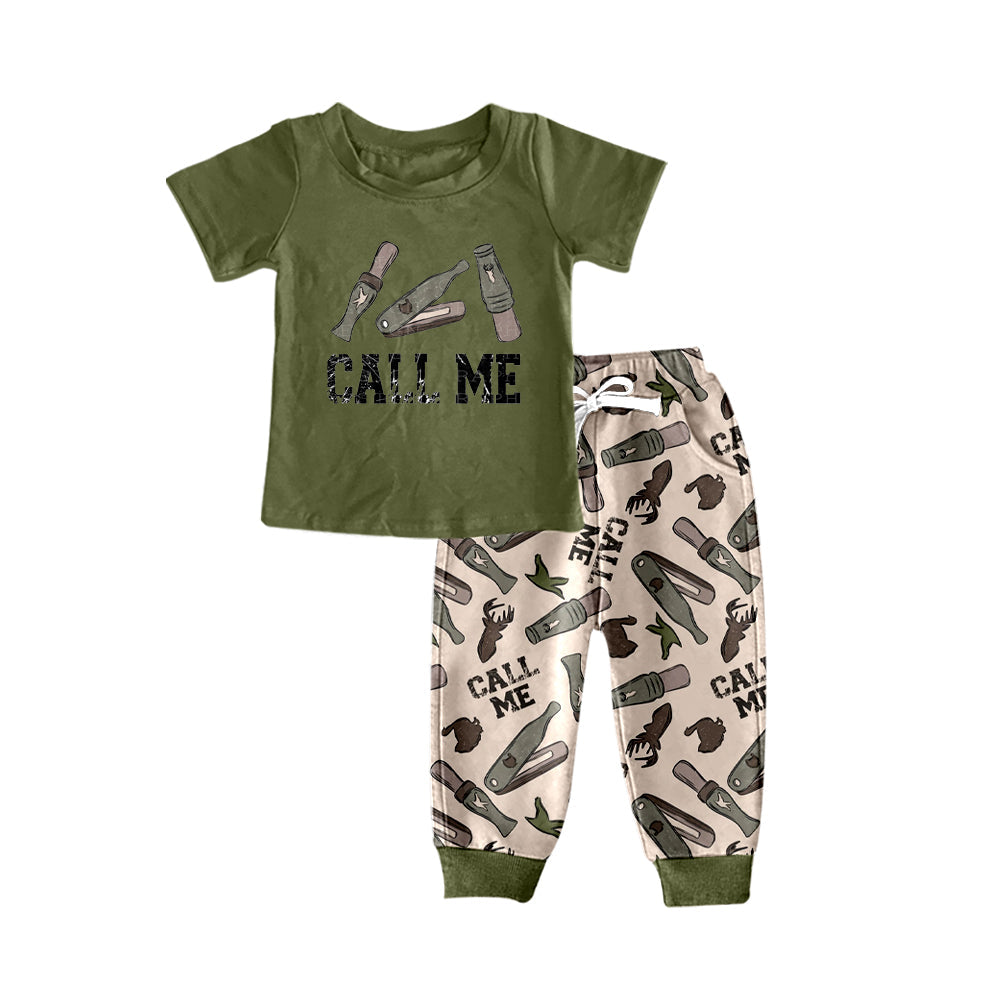 Pre-order Baby Boy Call Me Duck Deer Hunting Shirt Pants Clothes Set