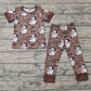 Baby Boy Short Sleeves Christmas Camo Santa Shirt Pants Pajamas Clothes Bamboo Set