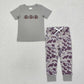 Sibling Baby Boys Girls Short Sleeves Embroidery turkey Shirts Pants Thanksgiving Clothes Sets RTS