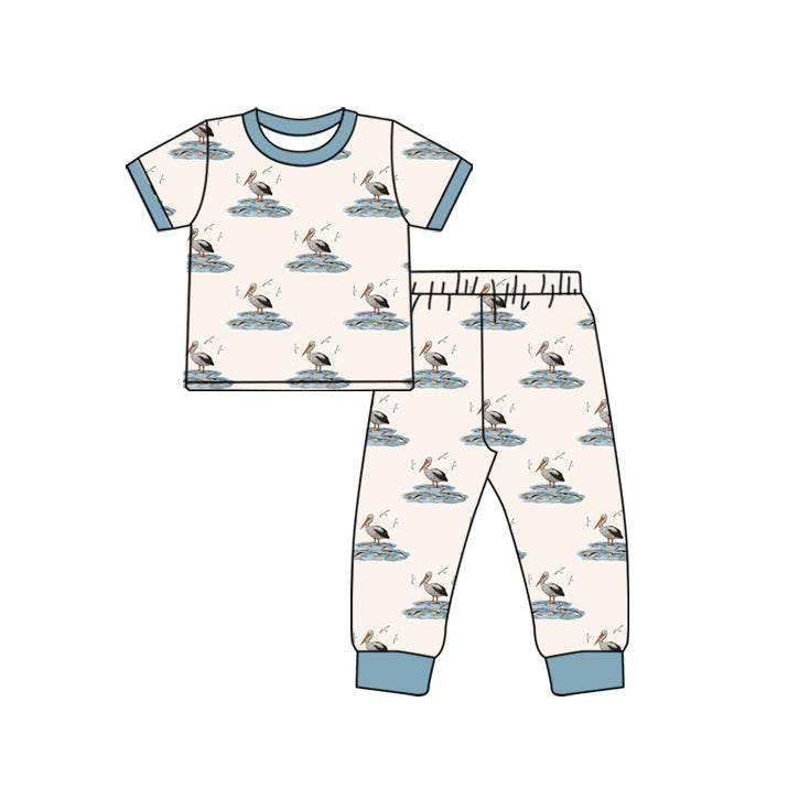 Pre-order Baby Boy Short Sleeves Duck Shirt Pants Pajamas Clothes Set