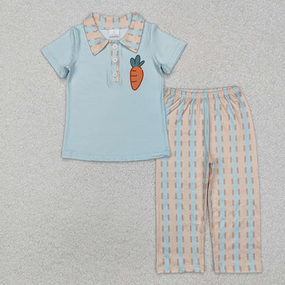 Baby Boy Girl Kids Easter Carrots Sibling Romper Dress Set RTS