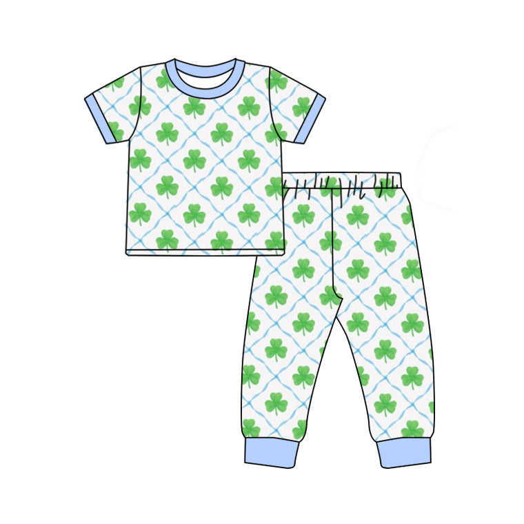 Preorder Baby Boy Short Sleeves St Patrick Shirt Pants Pajamas Clothes Set