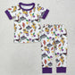 Sibling Baby Boys Girls Short Sleeves Mardi Gras Shirt Pants Pajamas Sets RTS