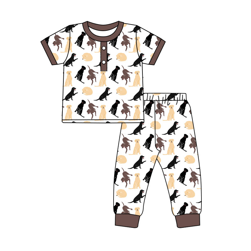 Preorder Baby Boy Short Sleeves Dogs Shirt Pants Pajamas Clothes Set