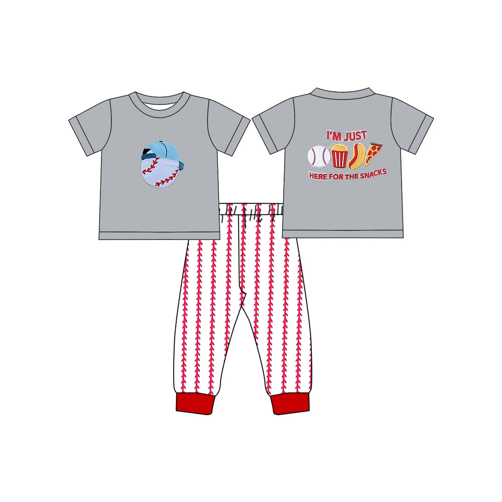 Preorder Baby Boy Kids Toddler Baseball Hats Shirt Stripes Pants Clothes Set ( Moq 5 )