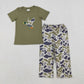Sibling Baby Boys Embroidery Deer Dogs Ducks Shirt Pants Hunting Clothes Camo Sets RTS