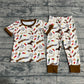 Baby Boys Short Sleeves Ducks Dogs Plaid Shirt Pants Pajamas Hunting Outfit RTS