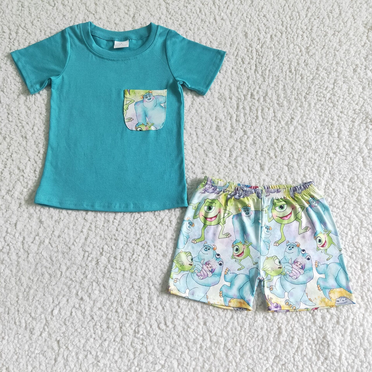 Promotion Baby Boy Short Sleeves Pocket Shirt Shorts Outfit RTS