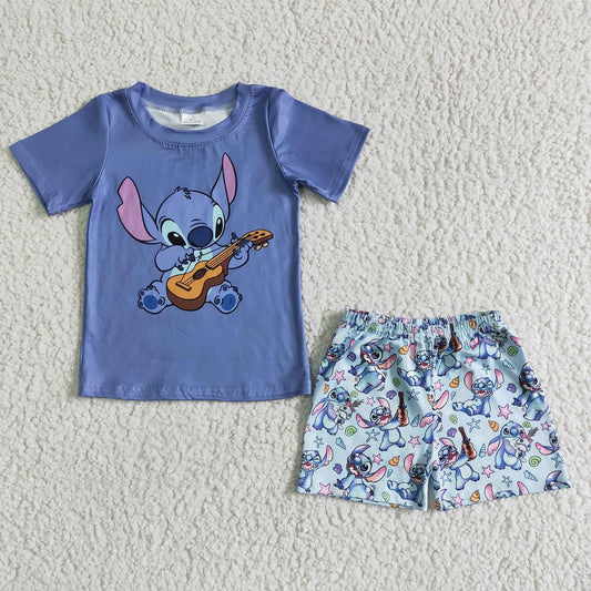 Promotion Baby Boy Summer Short Sleeve Cartoon Shorts Outfit