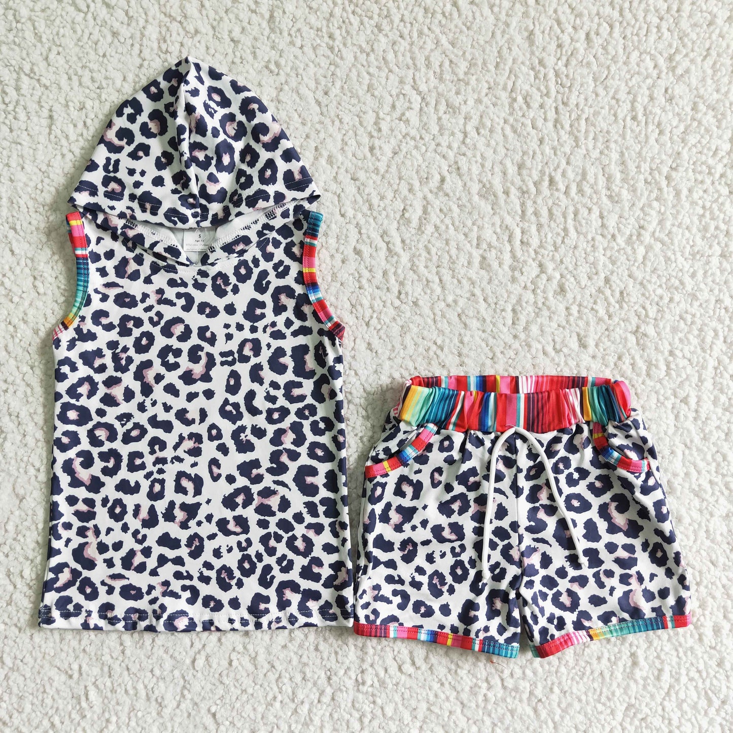Promotion Baby  Boy Toddler Sleeveless Hoodie Shirts Shorts Sibling Set RTS