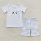 Baby Boy Girl Embroidery Easter Rabbit Ears Sibling Romper Dress Set